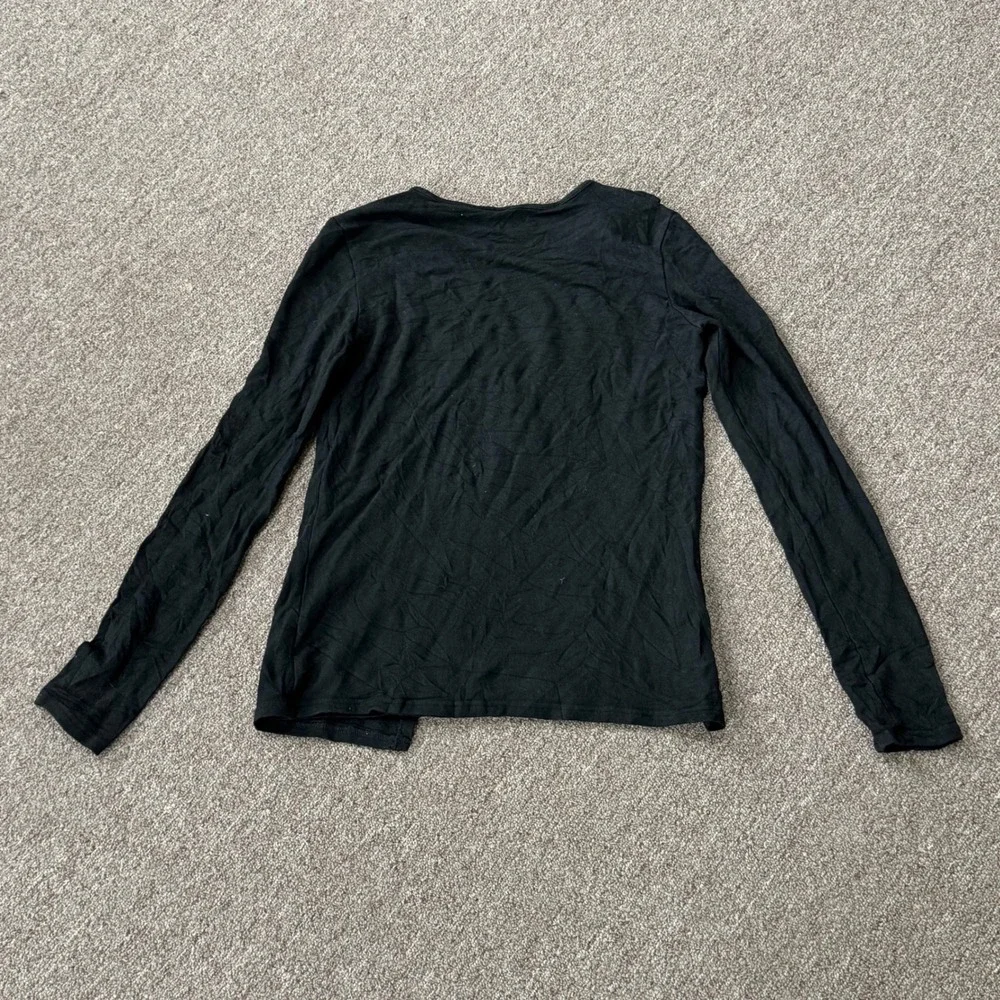 Alo Yoga Womens Long‎ Sleeve Wrap Front Activewear Top Black Size Small